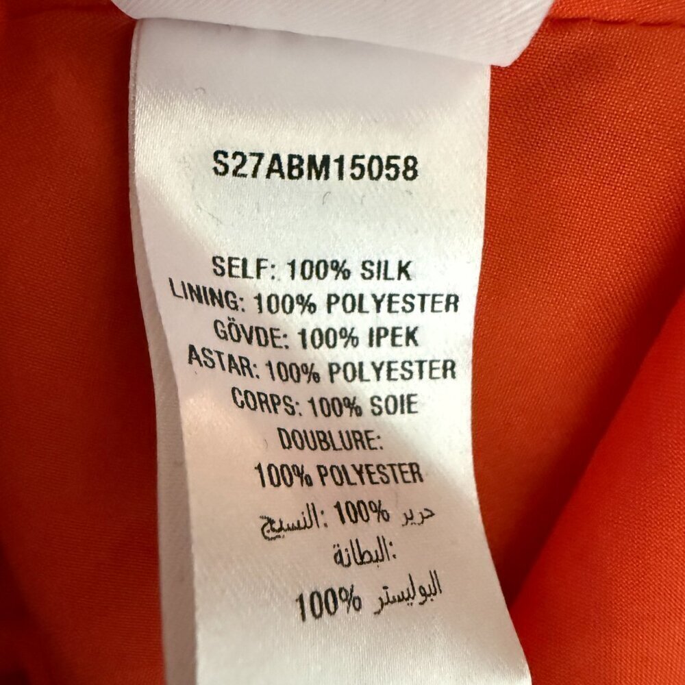NWOT Opening Ceremony 100% Silk Patterned Tent Maxi Dress Women's 0 Orange Flowy - Picture 15 of 16